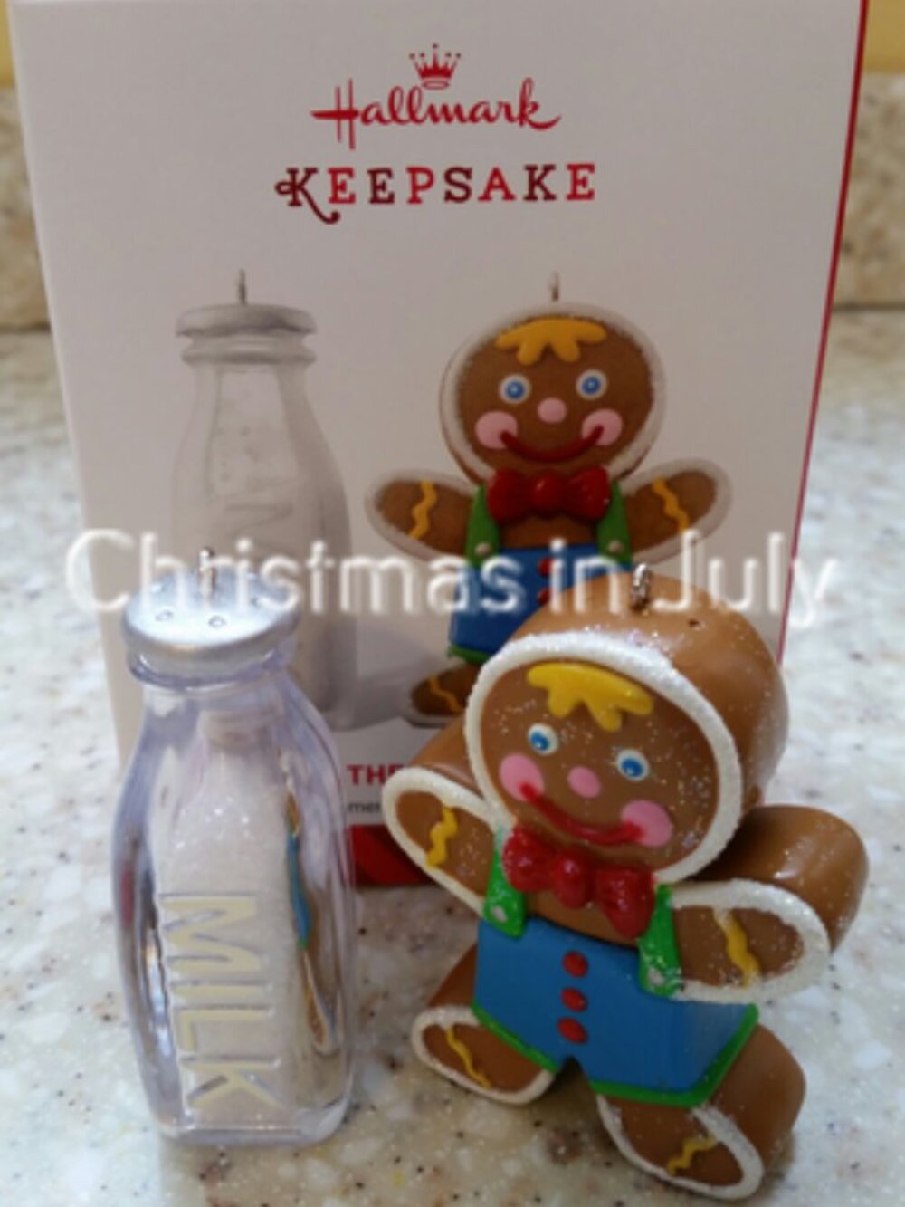 Hallmark 2014 Tis the Seasoning Series Gingerbread Milk Salt Pepper Ornament set